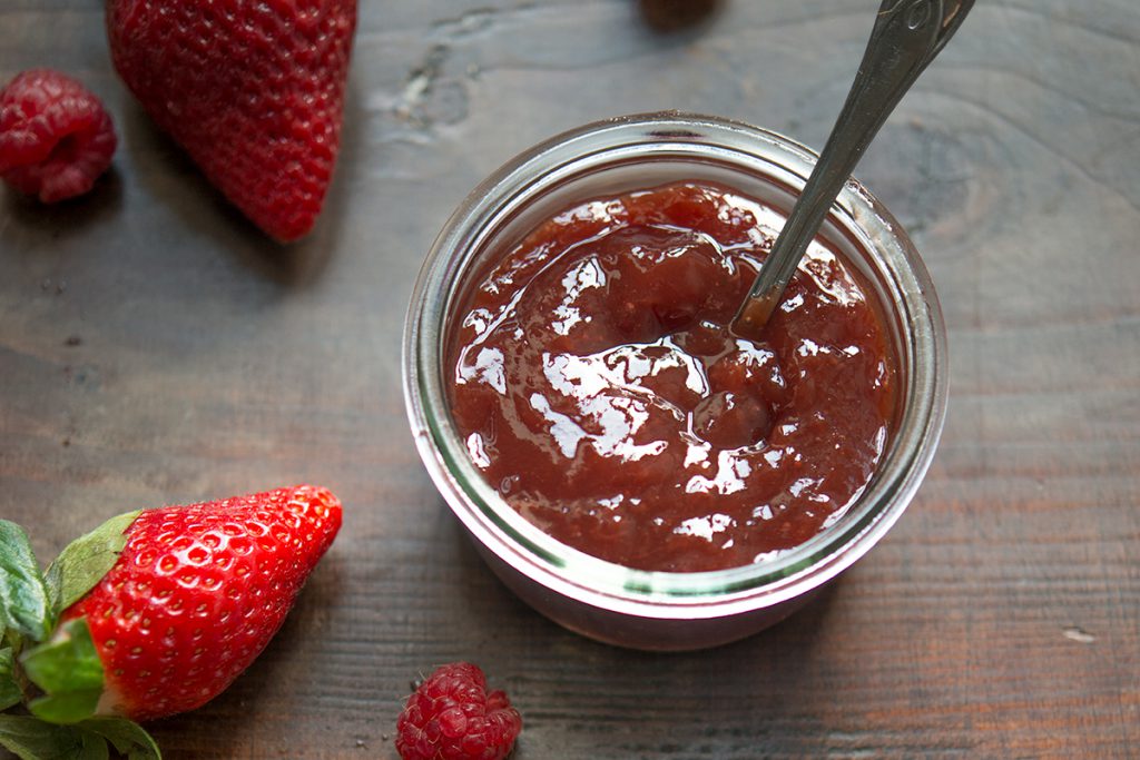 Marmellata di fragole e lamponi