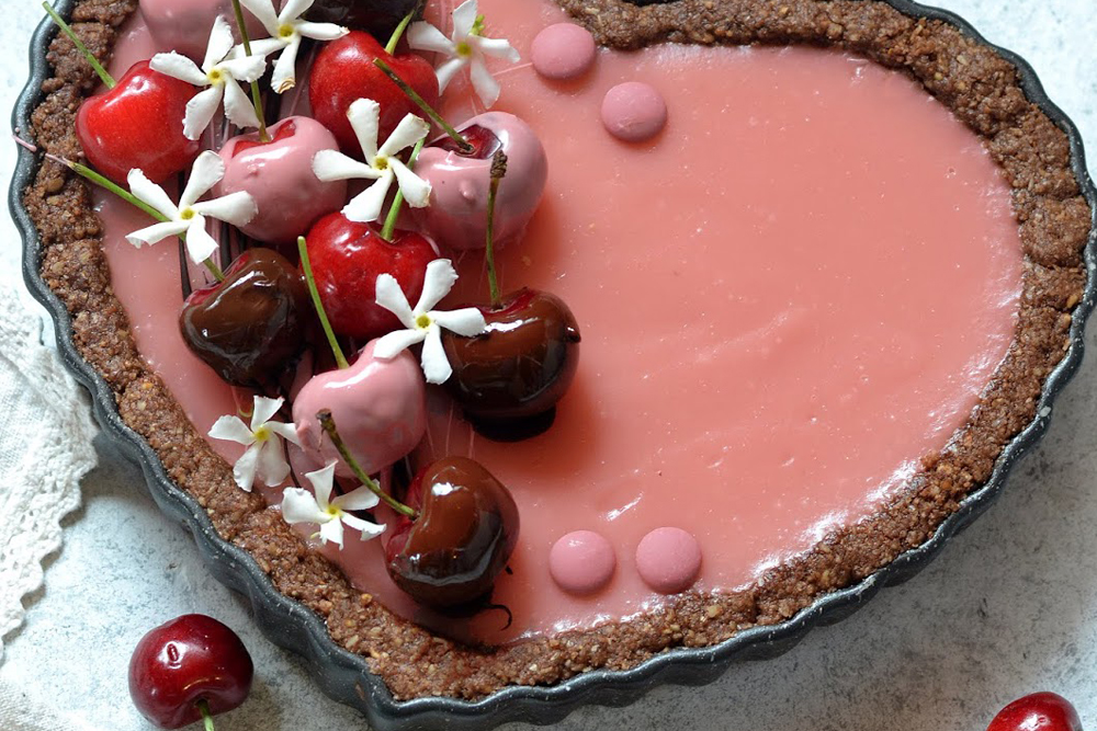 Crostata fit con crema di ciliegie