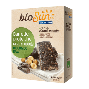 Barrette proteiche Cacao e Nocciole Biologiche