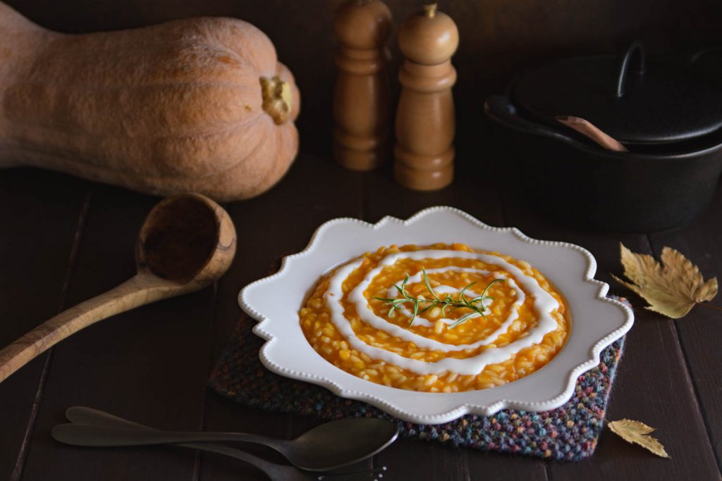 Risotto alla zucca con salsa al gorgonzola